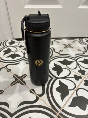 lululemon athletica Black and Gold Stainless Bottle